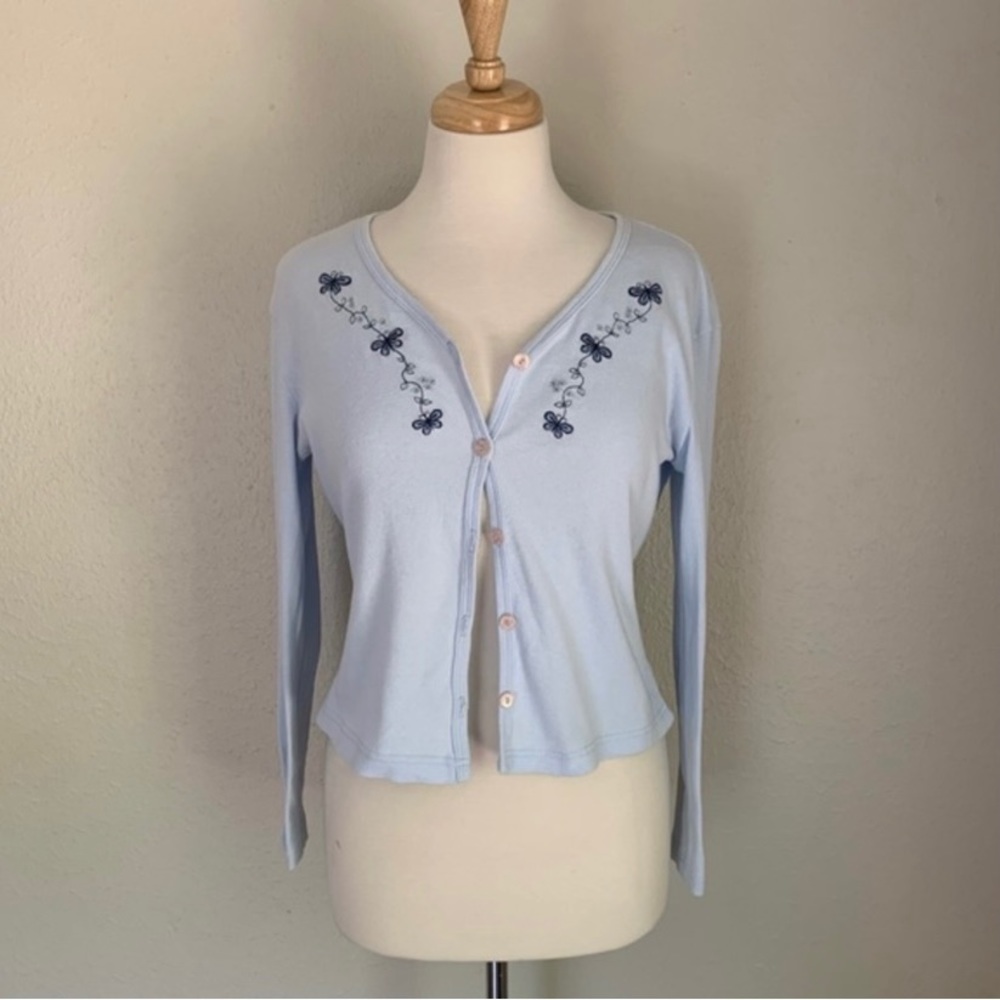 *SOLD* Vintage 90s Y2K Blue Button Down Cardigan Sweater